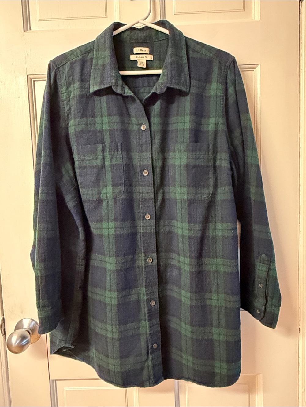 L. L. Bean scotch plaid flannel tartan button up shirt women’s size 1X